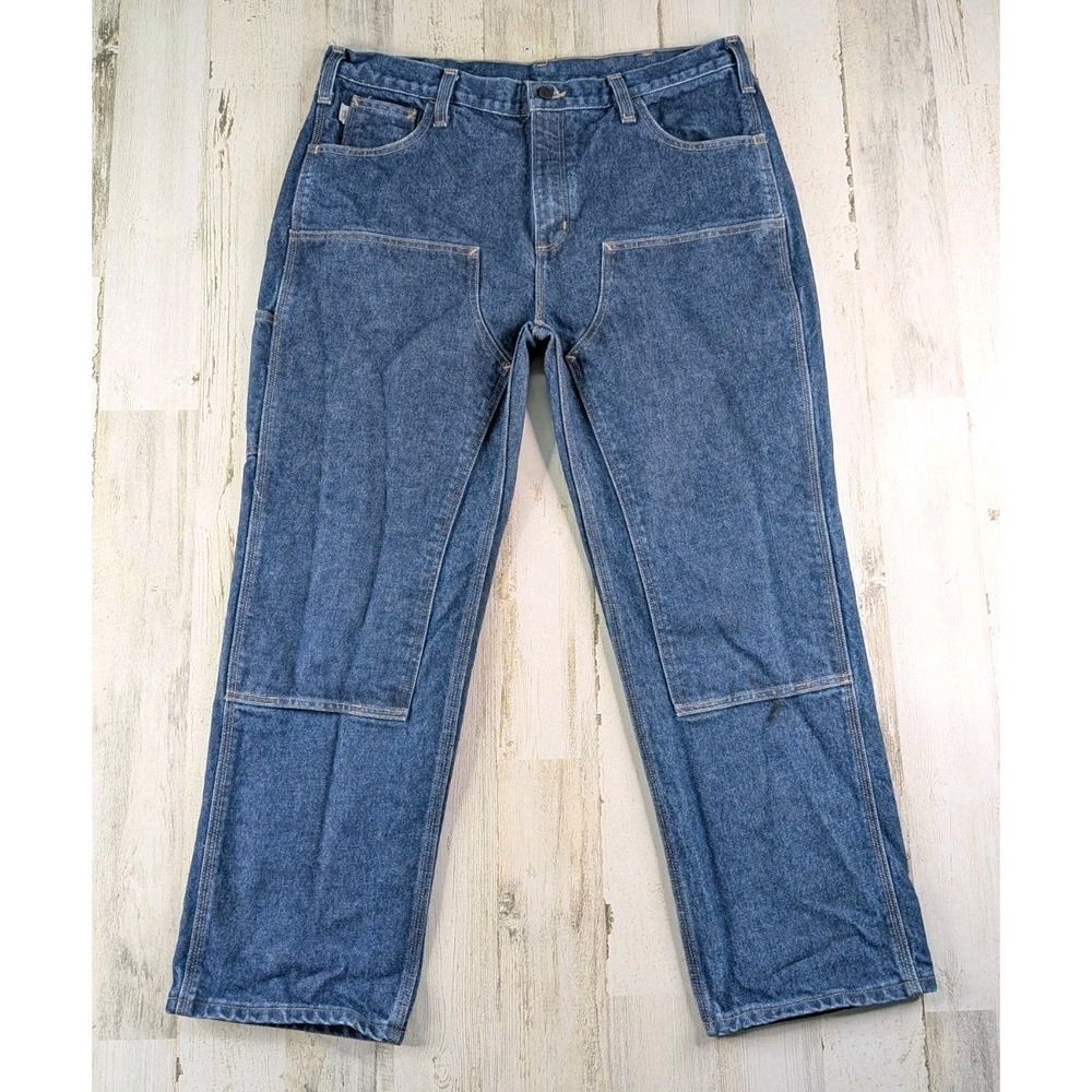 Carhartt Mens 38x30 Denim HRC2 Flame Resistant Double Knee Jeans 100170 451
